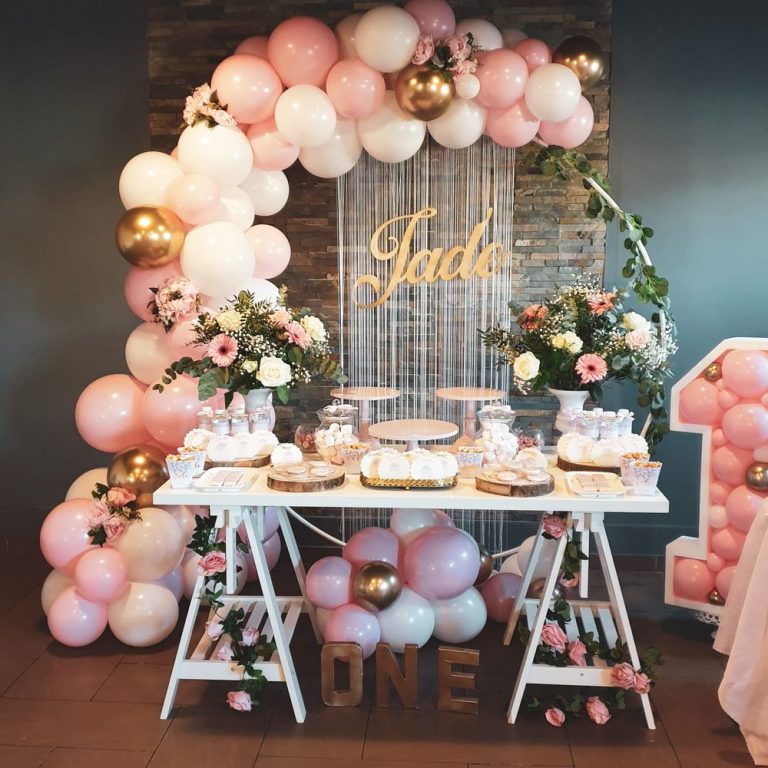 Kit Décoration Anniversaire Fille – Déco Fête Complète Avec Fanions, Ballons Et Décoration Gâteau