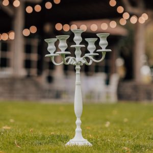 Chandelier blanc 5 branches 80 cm