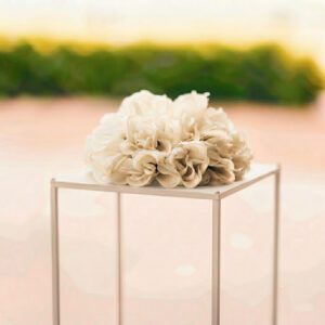 Demi boule de rose ivoire 30 cm
