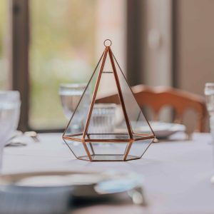 Terrarium doré en verre