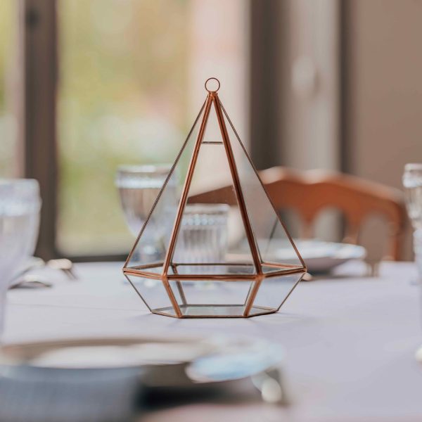 Terrarium doré en verre