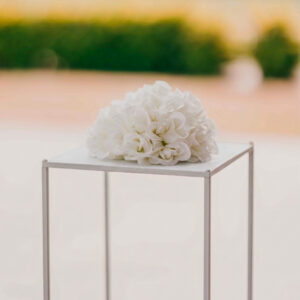 Demi boule de rose blanche 30 cm