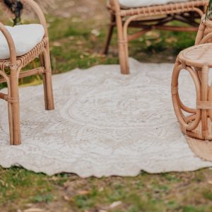 Tapis rond  jute et coton 180 cm
