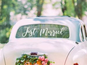 sticker just married