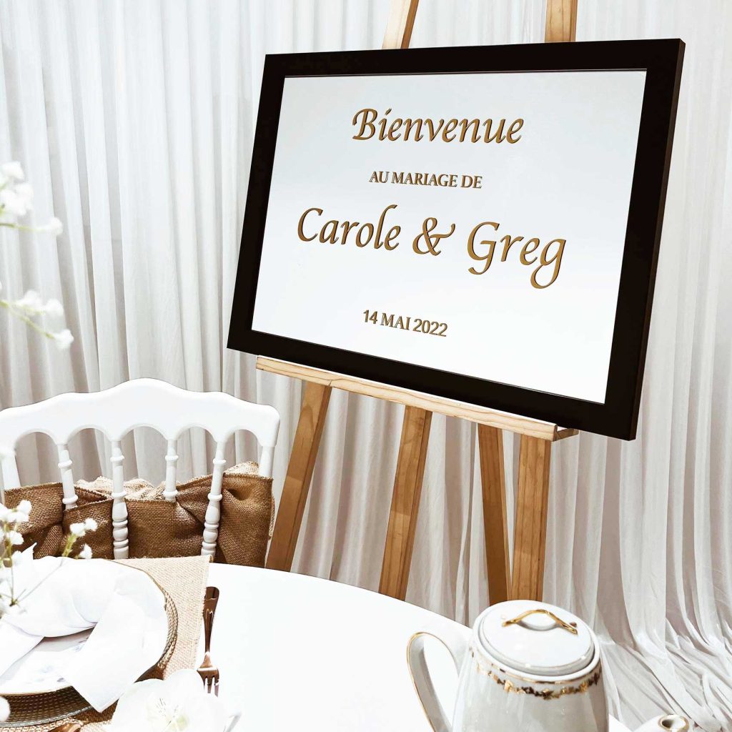 Miroir bienvenue mariage