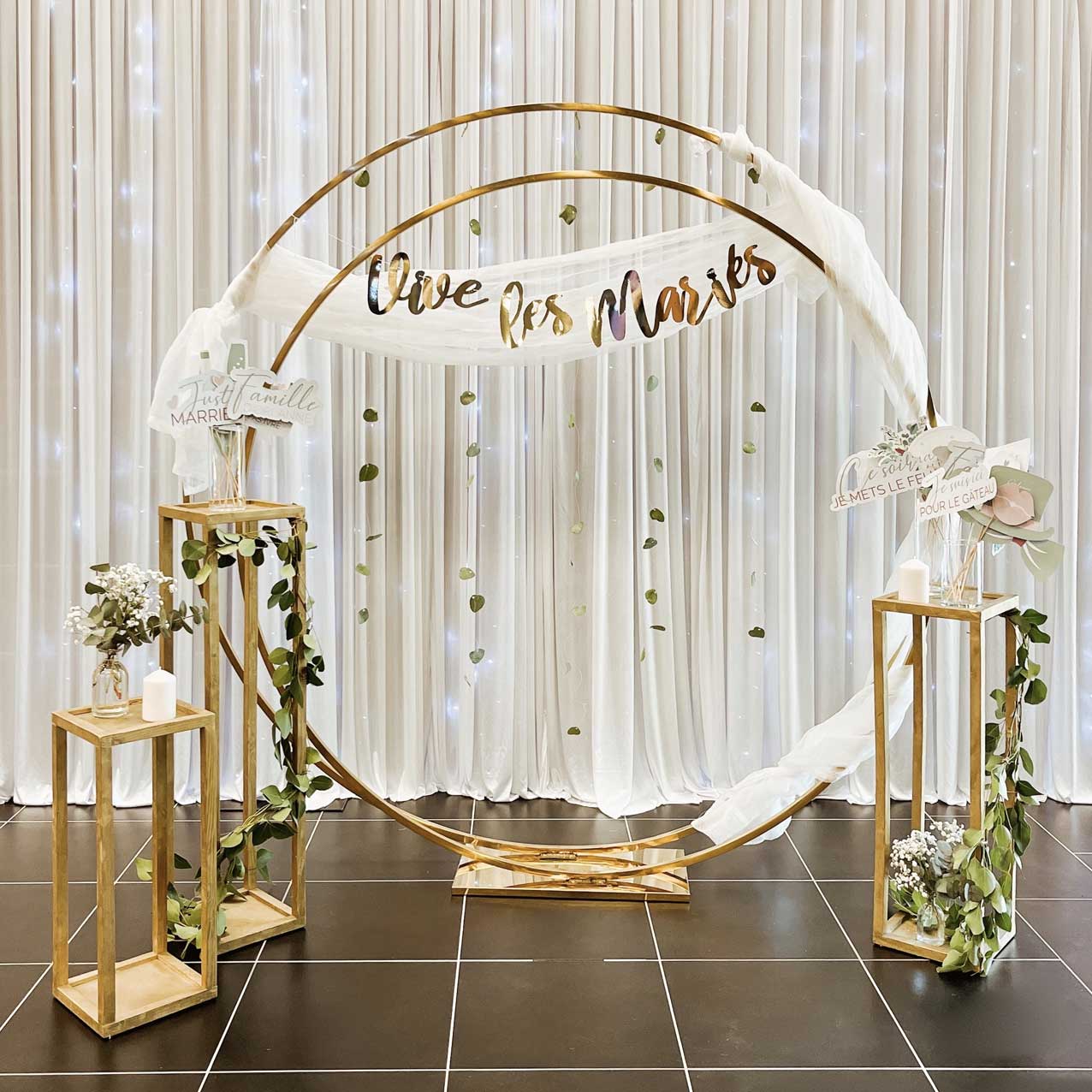 Arche ronde fleurie cérémonie mariage - Location arche ronde Deco Mariage -  Artnuptial