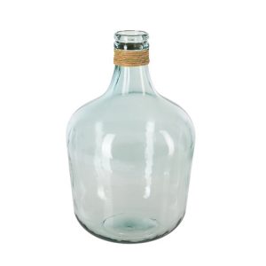 Vase Dame Jeanne transparent à cordage 43cm