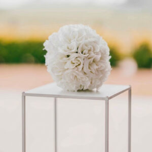 Boule de rose blanche 15 cm