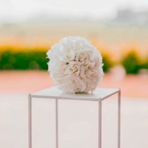Boule de rose blanche 15 cm