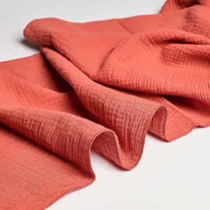 Chemin de table en gaze de coton - Terracotta