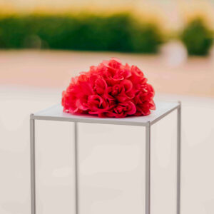 Demi boule de rose fuschia 20cm