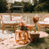 Lot de 2 tables basses rotin