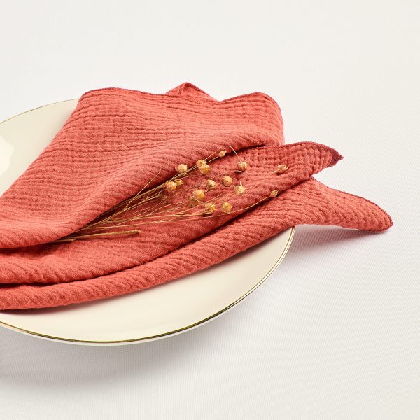 Serviette gaze de coton - Terracotta