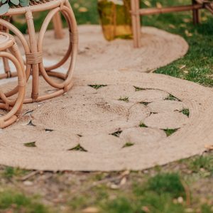 Tapis jute ajouré D120