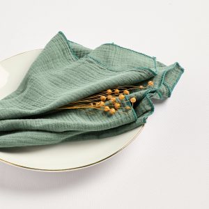 Serviette gaze de coton - Vert Emeraude