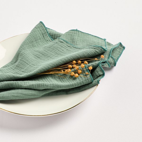 Serviette gaze de coton - Vert Emeraude