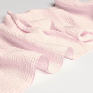 Chemin de table en gaze de coton - Rose pâle