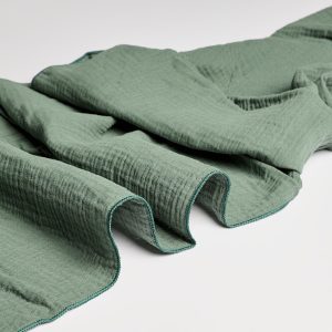 Chemin de table en gaze de coton - Vert émeraude