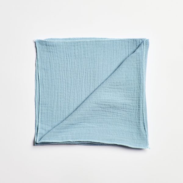 Serviette gaze de coton - Bleu dusty – Image 3