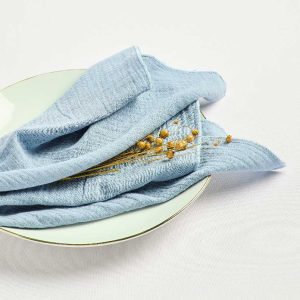 Serviette gaze de coton - Bleu dusty