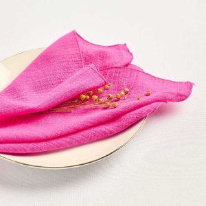 Serviette gaze de coton - Fuchsia