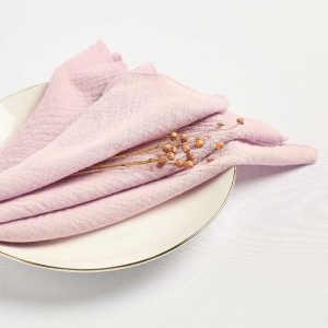 Serviette gaze de coton - Vieux rose