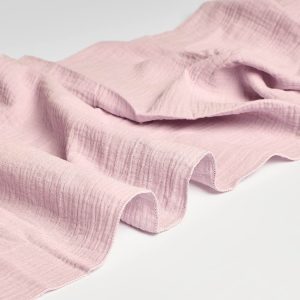 Chemin de table en gaze de coton - Vieux rose