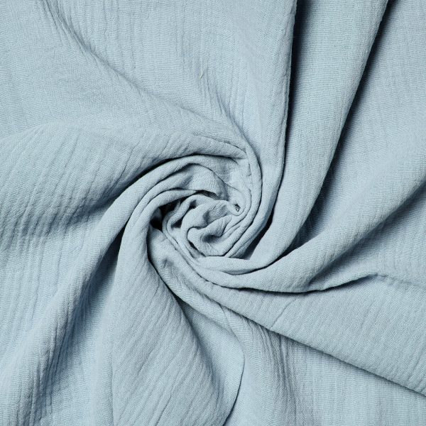 Chemin de table en gaze de coton - Bleu Dusty – Image 3
