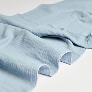 Chemin de table en gaze de coton - Bleu Dusty