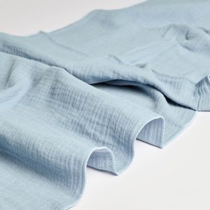 Chemin de table en gaze de coton - Bleu Dusty