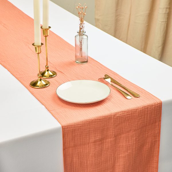 Chemin de table en gaze de coton - Orange – Image 2