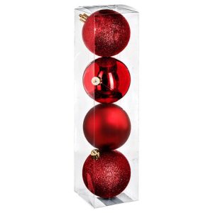 Lot de 4 boules  rouges - D 8cm