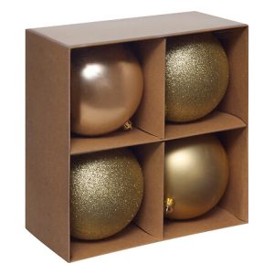 Lot de 4 boules dorées- D 10cm