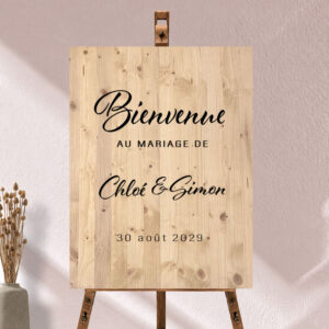 Panneau Bois naturel + Stickers noir ou blanc